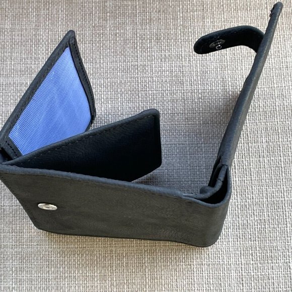 Men Wallet Black Genuine Leather Bifold Card Holder Handmade Purse Money Clip - Picture 7 of 12